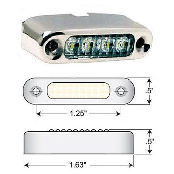 Светильник LED накладной 12 В 0.75 Вт нержавеющая сталь Attwood для освещения ступенек и ящиков 6351W1 фото