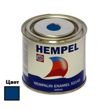 Краска HEMPALIN ENAMEL синяя (Blue) 200 мл алкидная для внутреннего и наружного применения устойчивость к 52140-30100/200 фото