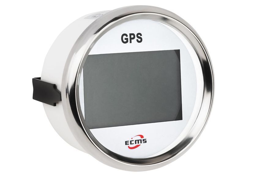 GPS спідометр мультиекранний ECMS PLG2-WS-GPS для човнів та катерів білий 90 мм діаметр встановлення 85 900-00031 фото