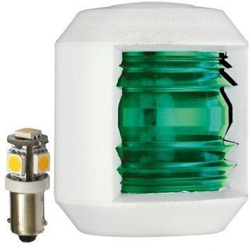 Огонь бортовой Utility Compact LED правый/левый 12 В 09 Вт зелёный полиамид белый Osculati для судов до 12 м 11.412.12 фото