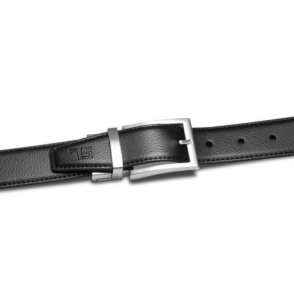 Мужской кожаный ремень Semi Line Black/Brown P8231-0 M двусторонний шириной 3.3 см для талии 93-102 см DAS303124 фото