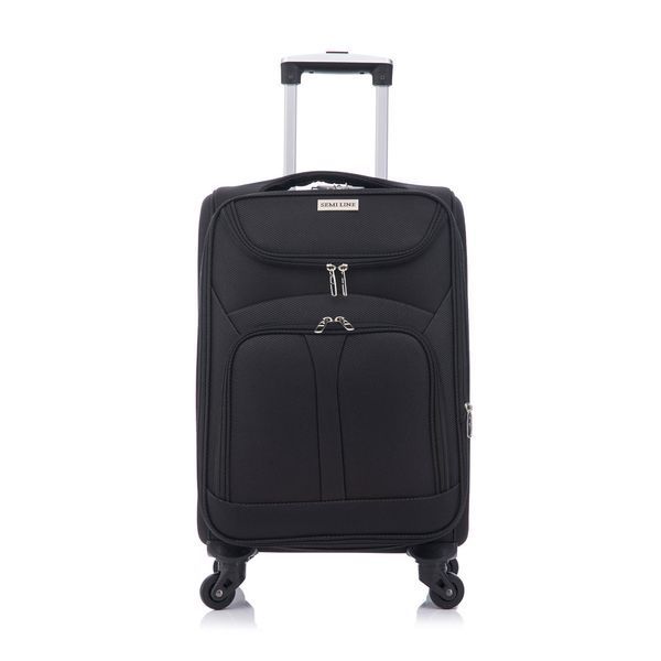 Валіза на колесах Semi Line T5961-1 чорний розширюваний 4 колеса 47 л 2.7 кг 600D Polyester кодовий замок DAS303651 фото