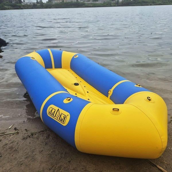Пакрафт Ладья ЛП-245 Комфорт для рафтингу та моря з водовідливами блакитний легкий 8 кг одномісний LP-245-RK-blue-yellow фото