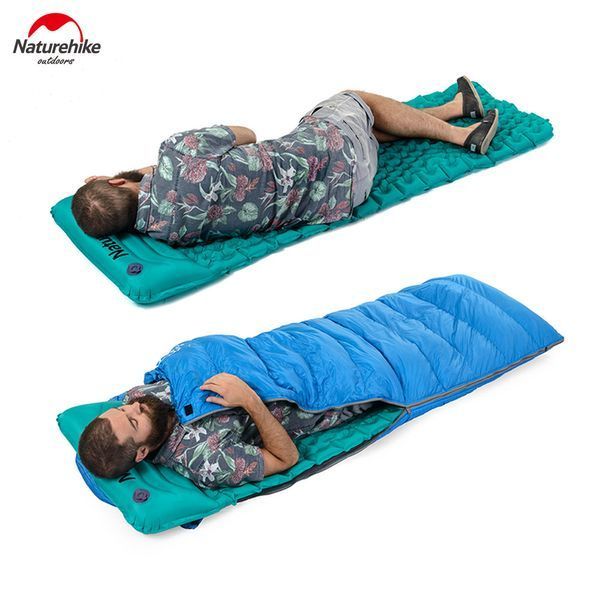 Одинарный надувной матрац с подушкой Nature Hike ULTRALIGH TPU 185x54x3см. Вес 460гр синий NH17T024-T blue NH17T024-T blue фото