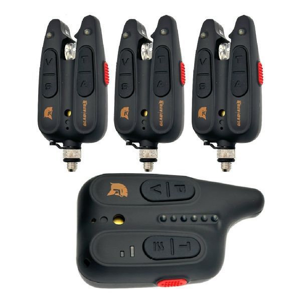 Набор сигнализаторов GLADIATOR RF1118 3+1 Black с пейджером LED-подсветка радиус до 150 м кейс для RF11183 фото