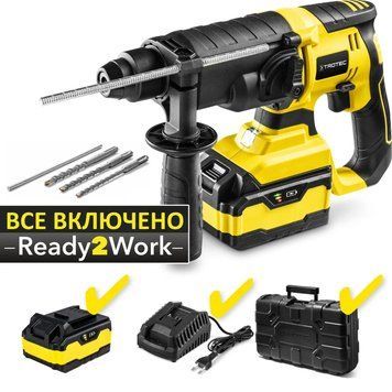 Акумуляторний перфоратор Trotec PRDS 20-20V SDS+ потужність 80 Вт вага 2.8 кг максимальний діаметр свердління 26 мм DAS302797 фото