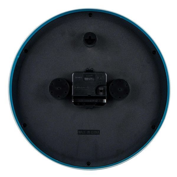 Настенные часы Technoline WT7420 Blue черные с голубыми цифрами и стрелками, кварцевые, диаметр 225 мм DAS301216 фото