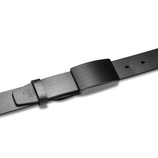 Мужской кожаный ремень Semi Line Black P8233-0 L натуральная кожа ширина 3.3 см черная пряжка стильный DAS303130 фото