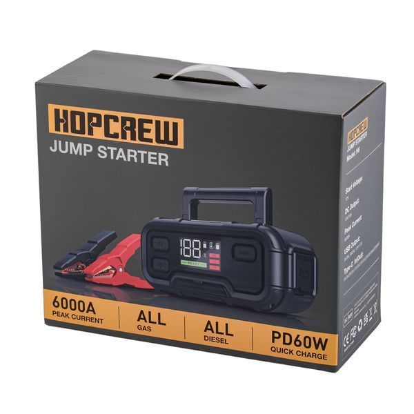 Пусковое устройство Jump Starter для автомобилей HOPCREW H6 (6000A) 118.40Wh/32000mAh, пусковой ток 4000A JSH6 фото