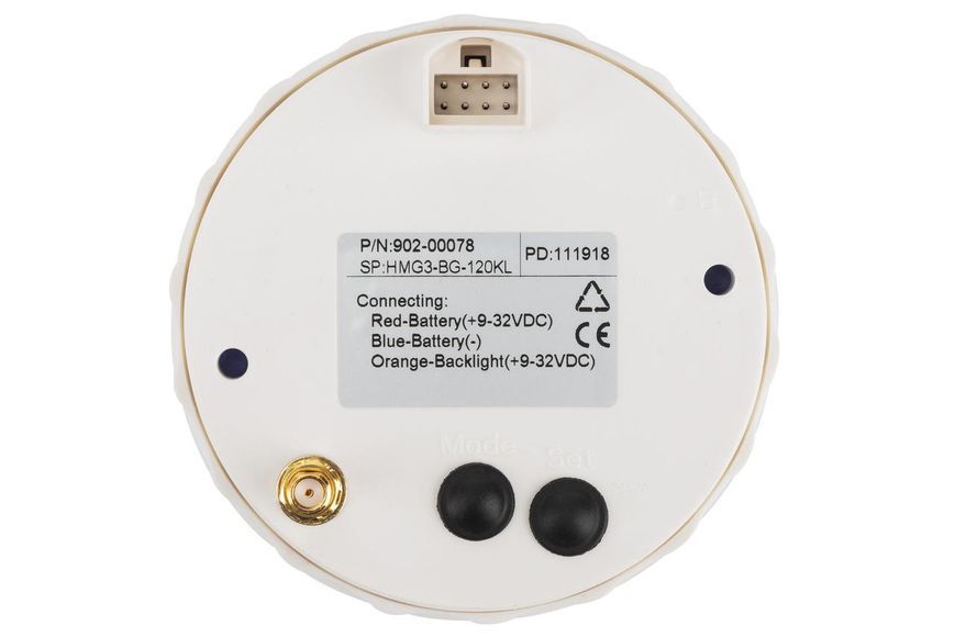 GPS спідометр для човнів та катерів ECMS HMG3-BG-120KL 85мм чорний екран золота облямівка 0-120 км/год 902-00078 фото