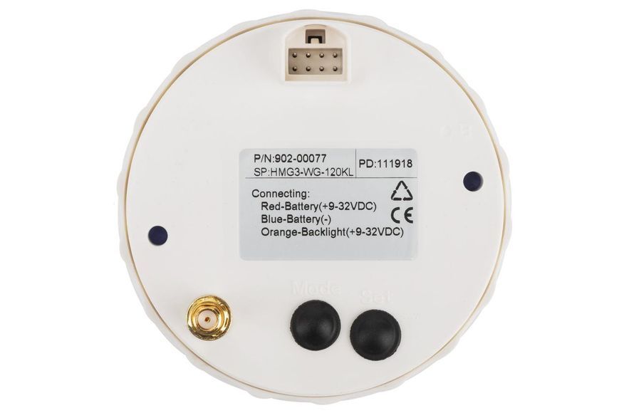GPS спідометр для суден ECMS HMG3-WG-120KL 85мм золота рамка білий екран 0-120 км/год 902-00077 фото