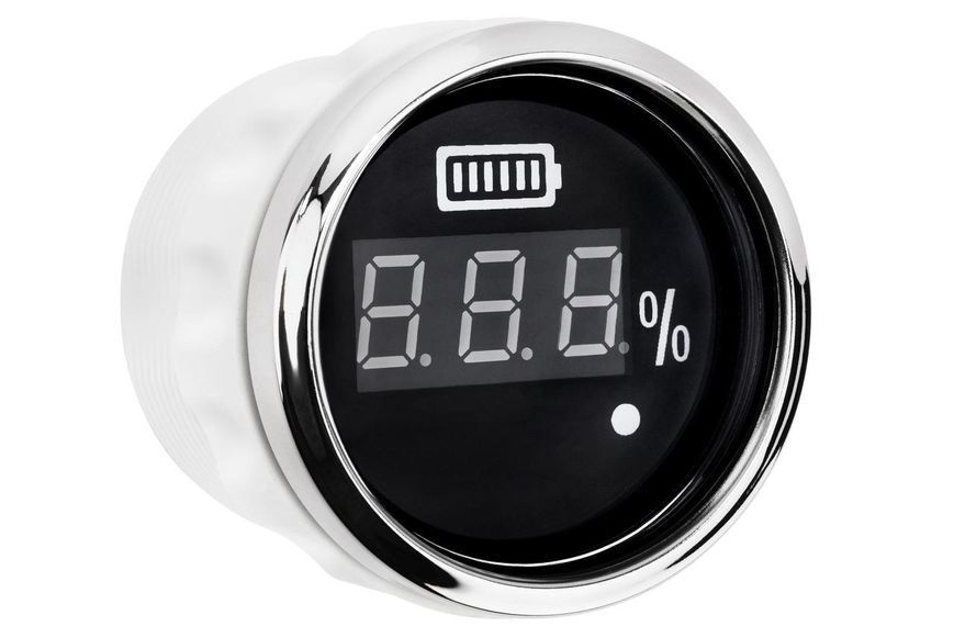 Цифровий судновий вольтметр I GAUGE 52MM з LED екраном 8-16В чорний нержавіюча сталь WKVOW-DGB1060 фото