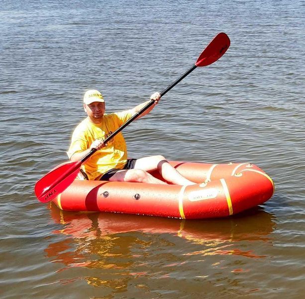 Пакрафт для рафтингу Ладья ЛП-245 Комфорт для бурхливої води з водовідливами легкий 8 кг червоний 250 кг 245 см LP-245-RK-red-yellow фото