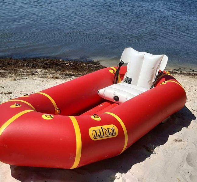 Пакрафт для рафтингу Ладья ЛП-245 Комфорт для бурхливої води з водовідливами легкий 8 кг червоний 250 кг 245 см LP-245-RK-red-yellow фото