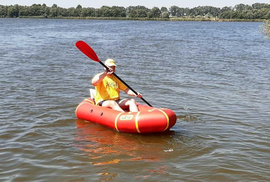 Пакрафт для рафтингу Ладья ЛП-245 Комфорт для бурхливої води з водовідливами легкий 8 кг червоний 250 кг 245 см LP-245-RK-red-yellow фото