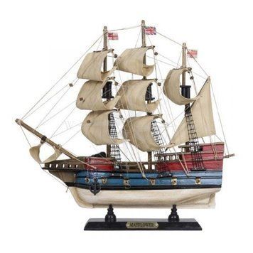 Модель судна Mayflower 40 см Batela англійське торгове судно на підставці з червоного дерева нове TY0547 фото