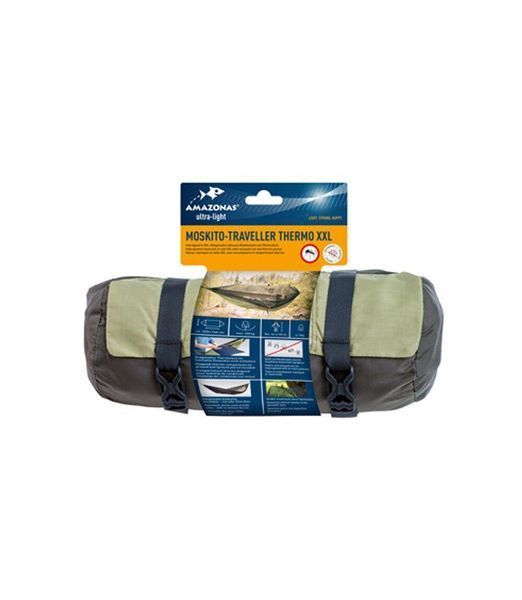 Гамак Amazonas Moskito-Traveller Thermo XXL Зелений Nylon Ripstop 305 x 160 см 200 кг 780 г AZ-1030235 фото