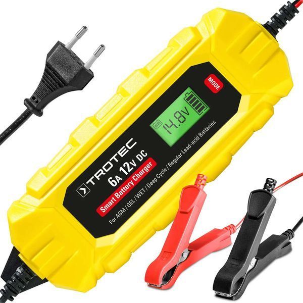 Зарядник для автоаккумуляторов Trotec PBCS 6A 12V до 150Ah с ЖК-экраном IP65 6 DAS302835 фото