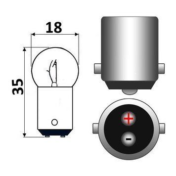 Лампа BA15D 12 В 5 Вт Osculati двухконтактная байонетный цоколь Италия новая 14.200.00 фото