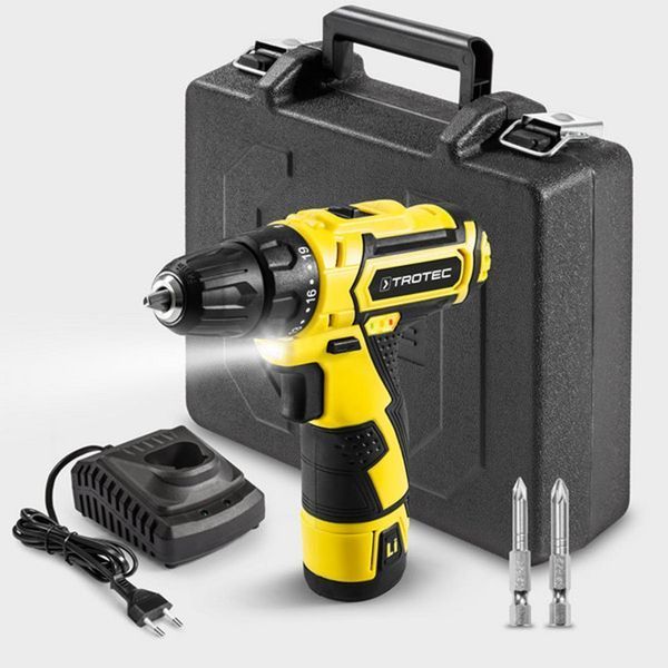 Акумуляторна дрель-шуруповерт Trotec PSCS 11-12V 12В 22Нм 2.0Ач з кейсом вага 1кг 19+1 режимів DAS302793 фото