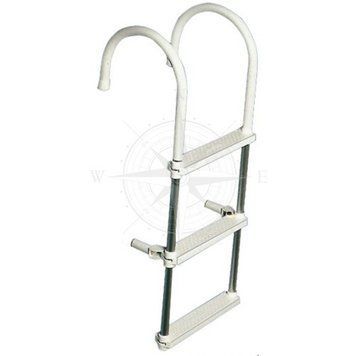 Трап съёмный 3 ступени судовой для лодки и катера Sunfine SF30139-2 белый алюминий легкий складной с SF30139-2 фото