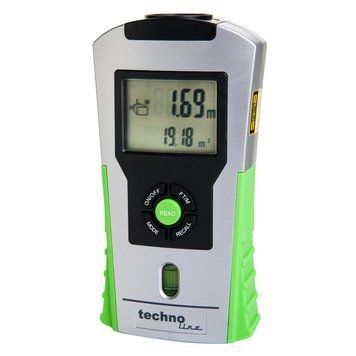 Ультразвуковий дальномер Technoline WZ1100 Silver/Green до 16 м похибка 1% бульбашковий рівень лазерна указка DAS301828 фото