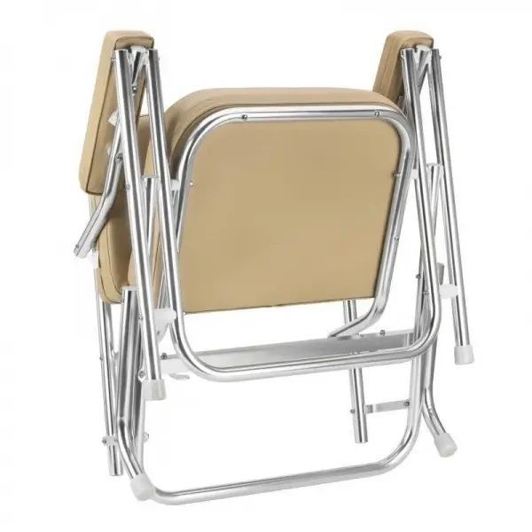 Сиденье алюминиевое судовое в лодку катер и яхту Aluminum Folding Chair песочное складное новое для яхт и 75147S фото