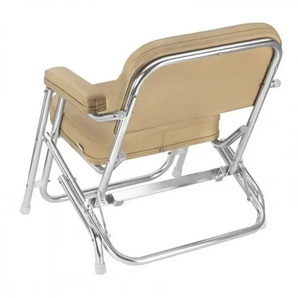 Сиденье алюминиевое судовое в лодку катер и яхту Aluminum Folding Chair песочное складное новое для яхт и 75147S фото