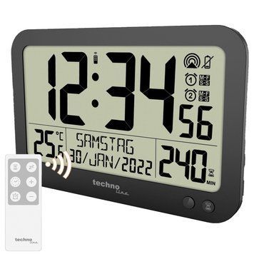 Електронний настінний години Technoline WS8026 Black с пультом управления точность &plusmn;1 сек в 1 млн лет вес 0.19 кг DAS302460 фото