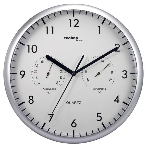 Настінний годинник Technoline WT650 White з термометром та гігрометром 235 мм DAS101069 фото