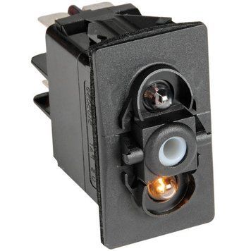 Выключатель клавишный Marina R IP56 LED подсветка ON-OFF-ON 4 клеммы для трюмной помпы и освещения 14.198.** фото