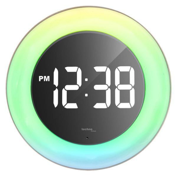 Настінні годинники Technoline WS8086 з LED дисплеєм та кольоровою підсвіткою, електронний механізм, білий DAS302984 фото
