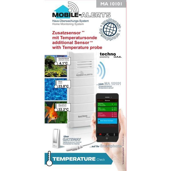 Датчик Technoline Mobile Alerts MA10101 с удалённым сенсором для измерения температуры на расстоянии до 100 м DAS301285 фото