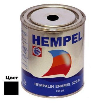 Краска HEMPALIN ENAMEL чёрная (Black) 750 мл атмосферостойкая алкидная для стальных и деревянных конструкций 52140-19990/750 фото