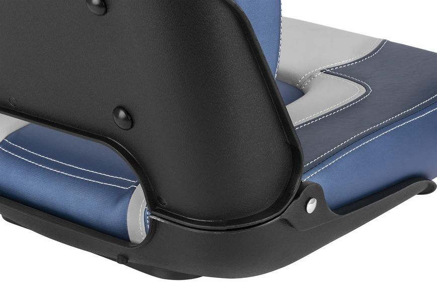Кресло судовое в лодку катер и яхту SET SKIPPER PREMIUM 1061069-B сине-серо-голубое складное из морского 1061069-B фото