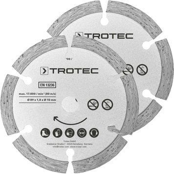 Алмазний різальний диск Trotec 2 Diamond 89х10х1.8 сегментний для сухого різання 6 сегментів 17000 об/хв 2 шт DAS302850 фото