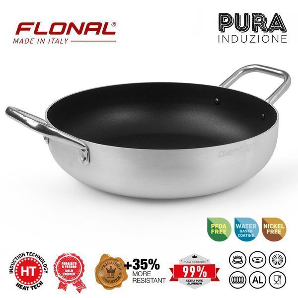 Сковорода Flonal Pura Induction Professional 40 см антипригарная Magma-Tech Plus 2120 г DAS303713 фото