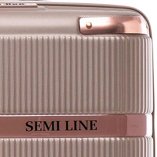 Чемодан Semi Line 24" M Шампань T5668-3 с встраиваемым кодовым замком 4 колеса ABS-пластик объем 60 л DAS302659 фото