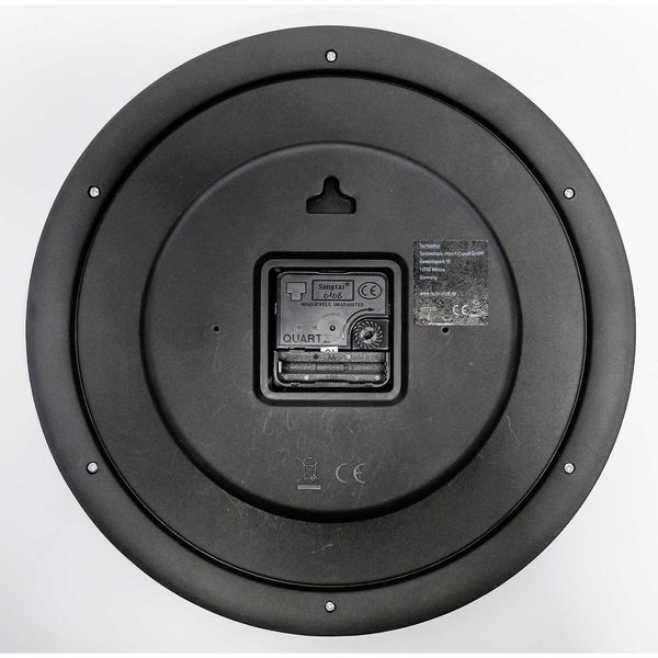 Настінні годинники Technoline WT7000 Black кварцові з білим циферблатом 245 мм, батарейне живлення для кухні DAS301796 фото