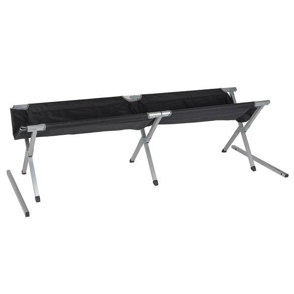 Розкладне ліжко Bo-Camp Single XL Black 210х70 см для кемпінгу алюміній компактне макс. навантаження 100 DAS301395 фото