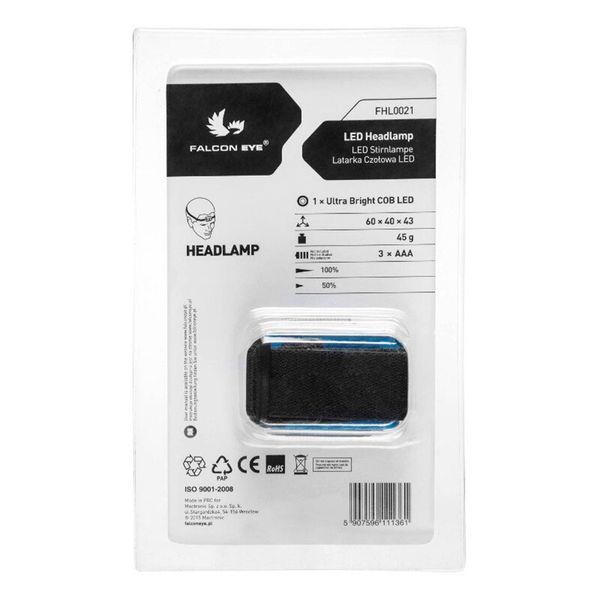 Налобный фонарь Falcon Eye Blaze FHL0021 2 режима работы 120 Лм вес 45 г IPX4 дальность 30 м DAS301514 фото