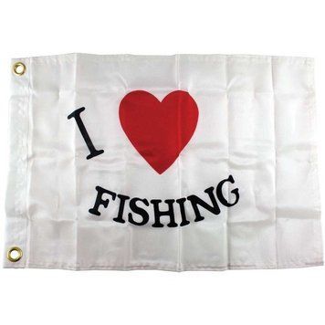 Прапор на щоглу для яхти "I Love Fishing" 30х46 см нейлоновий Taylor, подвійний друк, два люверси, Італія T3718 фото