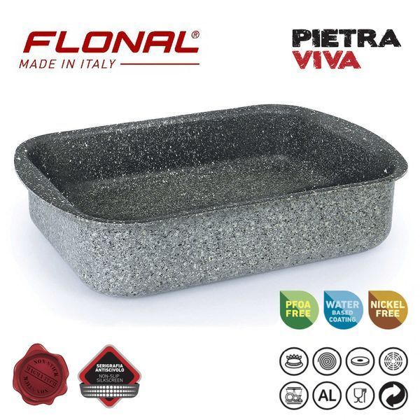 Випічна форма Pietra Viva Flonal 31х23 прямокутна з антипригарним покриттям Magma-Tech 2 мм 5.2 л 36 міс DAS301939 фото