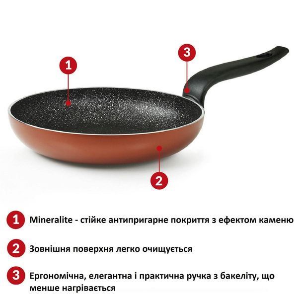 Сковорода Flonal Pepita Granit 22 см (PGFPS2250) антипригарное покрытие Mineralite Италия 36 мес. гарантии DAS301954 фото
