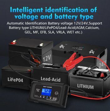 Розумний зарядник HTRC 26A 12V/25A 24V/13A для автомобілів мотоциклів 240W 7-ступінчаста зарядка LiFePO4 HT-RC C26A фото