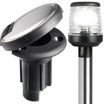 Огонь круговой для судна съемный основание Advance мачта 1000 мм LED 12/24 В 1.7 Вт черный пластик флагшток 11.163.10 фото