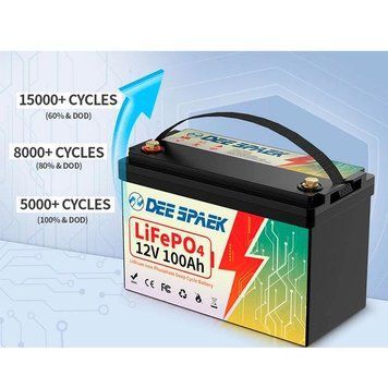 Літій-іонний акумулятор DEE SPAEK LiFePO4 12V 100 Ah Bluetooth 1280Wh BMS 100A гарантія 36 міс максимальна стабільність 123000799 фото