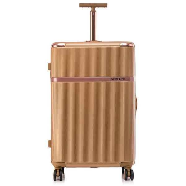 Чемодан Semi Line 28" L Золотой T5667-4 ABS-пластик 4 колеса кодовый замок объем 93 л для поездок DAS302656 фото