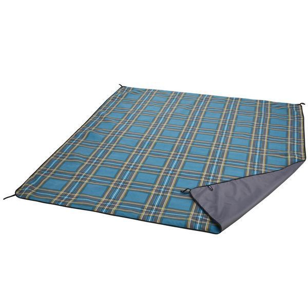Коврик для пікніка Uquip Scotty XXL Петроль/Сірий 240x200 см водовідштовхувальний з флісовою поверхнею та чохлом DAS303240 фото