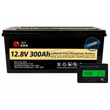 Літій-залізо-фосфатний акумулятор SJY LiFePO4 300 Ah 12V LCD 200A потужність 3840Wh чорний гарантія 36 міс 123000784 фото